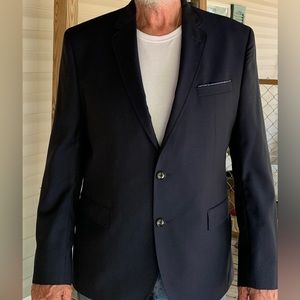 Ted Baker London Endurance Trevi Blazer Navy/Purple Wool size 46 R ~Canada made